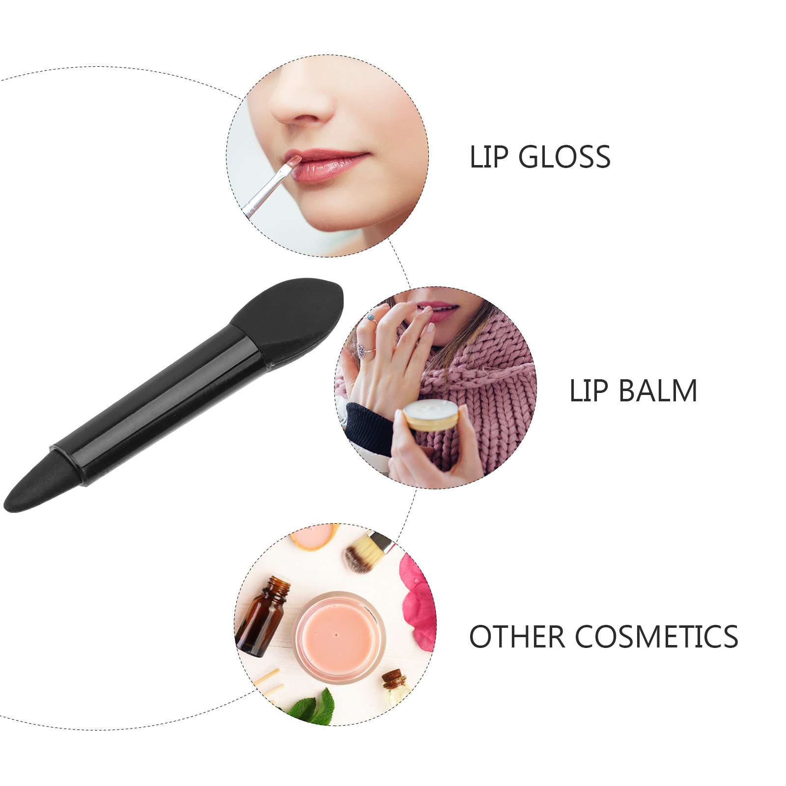 Lip Balm - 1 zestaw: dwustronny pędzel do nakładania